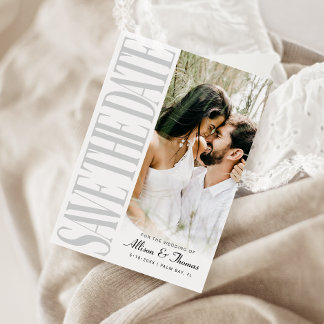 Modern Save the Date Wedding Announcement Card 