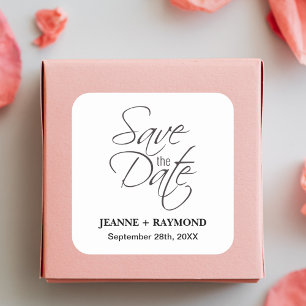 Modern Save The Date Wedding Announcement Square Sticker