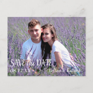 Modern Save the Date Wedding Photo Template Postcard