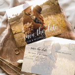 Modern Save the Date White Handwritten Photo Postcard<br><div class="desc">Handwritten Wedding Save the Date Cards that have a photo on the front and back. The Save the Date Fall,  Autumn,  Winter,  Spring or Summer cards contain a modern hand lettered cursive script typography that are elegant,  simple and modern to use after you minimalist simple wedding day celebration.</div>