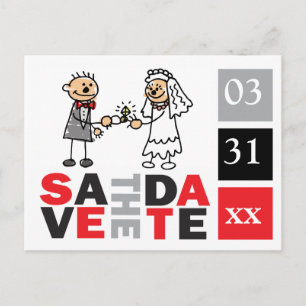 Modern Save The Dates Bride Groom Engagement Ring  Postcard