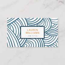 Modern scale pattern indigo blue wave