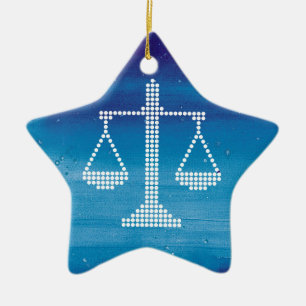 Modern Scales of Justice Winter Ceramic Tree Decoration