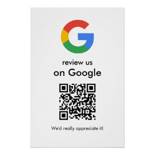 Modern Scan to Review Google QR Code Business Sign