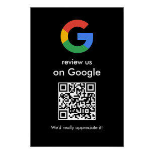Modern Scan to Review Google QR Code Business Sign