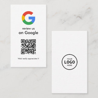 Modern Scan to Review Google QR Code Business Sign Card