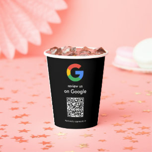 Modern Scan to Review Google QR Code Business Sign Paper Cups