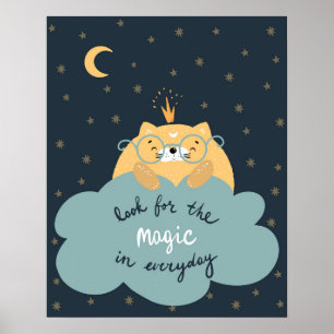 Modern scandi cute look for the magic  nursery poster