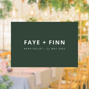 Modern Scandi Forest Green Minimal Wedding