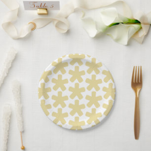 Modern Scandinavian camel retro graphic pattern Paper Plate