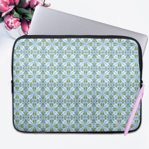 Modern Scandinavian Design Blue Olive Green Laptop Sleeve