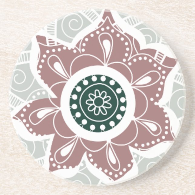 Modern Scandinavian Flower Art Coaster (Front)