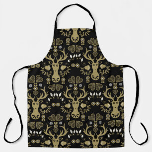 Modern Scandinavian Folk Art Deer Apron