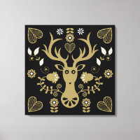 Modern Scandinavian Folk Art Deer