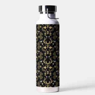 Modern Scandinavian Folk Art Deer Water Bottle