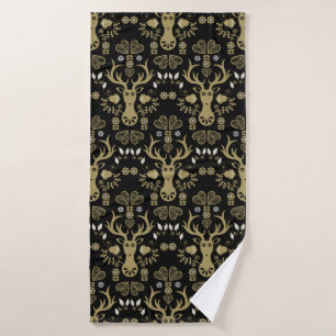 Modern Scandinavian Gold Deer Bath Towel