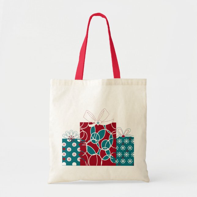 Modern Scandinavian Holiday Wrapped Gifts  Tote Bag (Front)