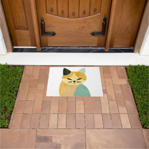 Modern Scandinavian Minimalist Geometric Cat Doormat