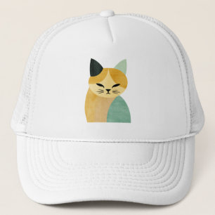 Modern Scandinavian Minimalist Geometric Cat Trucker Hat