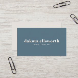 Modern Scandinavian Smoke Blue Minimal  Business Card