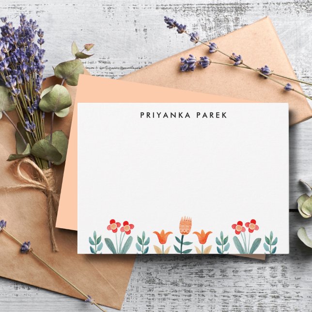 Modern Scandinavian Watercolor Flowers  Card (Creator Uploaded)