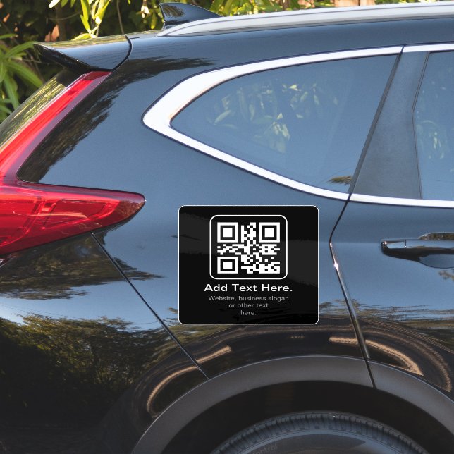 Modern Scannable QR Code | Black White & Grey (Car Side)
