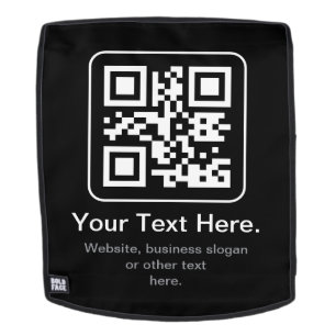 Modern Scannable QR Code   Black White & Grey Backpack