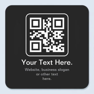 Modern Scannable QR Code   Black White & Grey Square Sticker