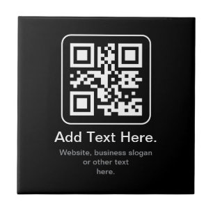 Modern Scannable QR Code   Black White & Grey Tile