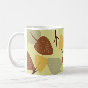 Modern scattered leaves autumn illustration coffee mug