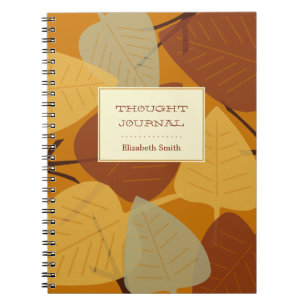 Modern scattered leaves autumn personal journal