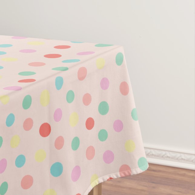Modern scattered polka dots design tablecloth (In Situ)