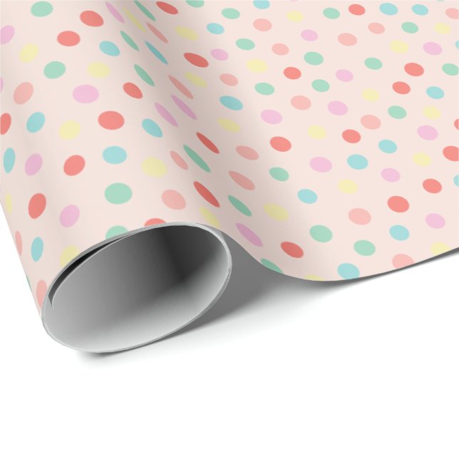 Modern scattered polka dots design wrapping paper (Roll Corner)