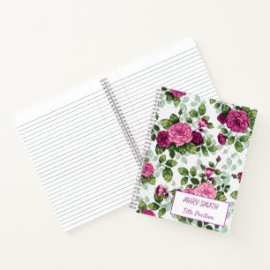 Modern School Floral Notebook