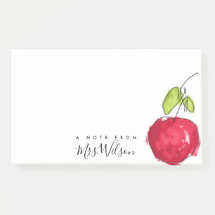 MODERN SCHOOL TEACHER OIL PAINT HAND DRAWN APPLE POST-IT NOTES