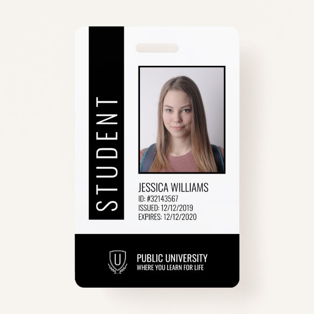 Modern School University Student ID Badge (Front)
