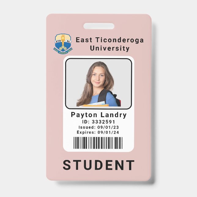 Modern School University Student ID Badge Template (Front)