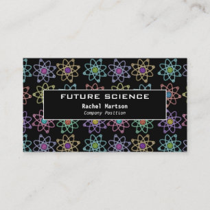 Modern Science Atomic Structure Pattern Business Card