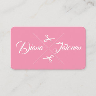 Modern Scissors Hair Stylist Grapefruit Pink Business Card