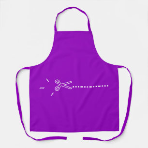 Modern Scissors Hair Stylist Purple Apron