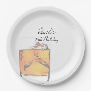 Modern Scotch Glass Paper Plate
