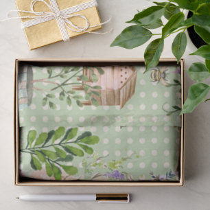 Modern scrapbook background Greenery collage Tissue Paper