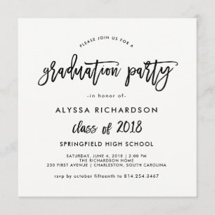 Modern Script 2018 Graduation Party Invitation