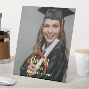 Modern Script 2023 Custom Graduation Photo Pedestal Sign