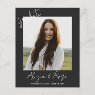 Modern Script 2023 Photo Grad Party Announcement 