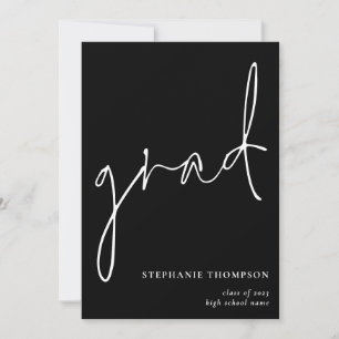 Modern Script 2025 Black Graduation Announcement
