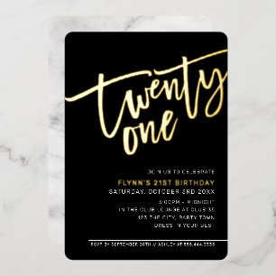 MODERN SCRIPT 21st birthday party black white
