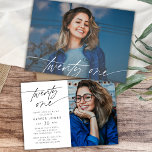 Modern Script 21st Birthday Party Photo Horizontal Invitation<br><div class="desc">Modern Script 21st Birthday Party Photo Horizontal Invitation</div>
