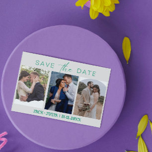 Modern Script 3 Photo Templates Save the Date