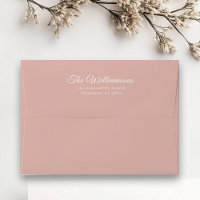 Modern Script 5 x 7 Return Address Dusty Blush